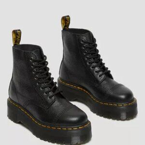 Dr Martens Sinclair Milled Nappa Leather Platform Boots in Black Size 9